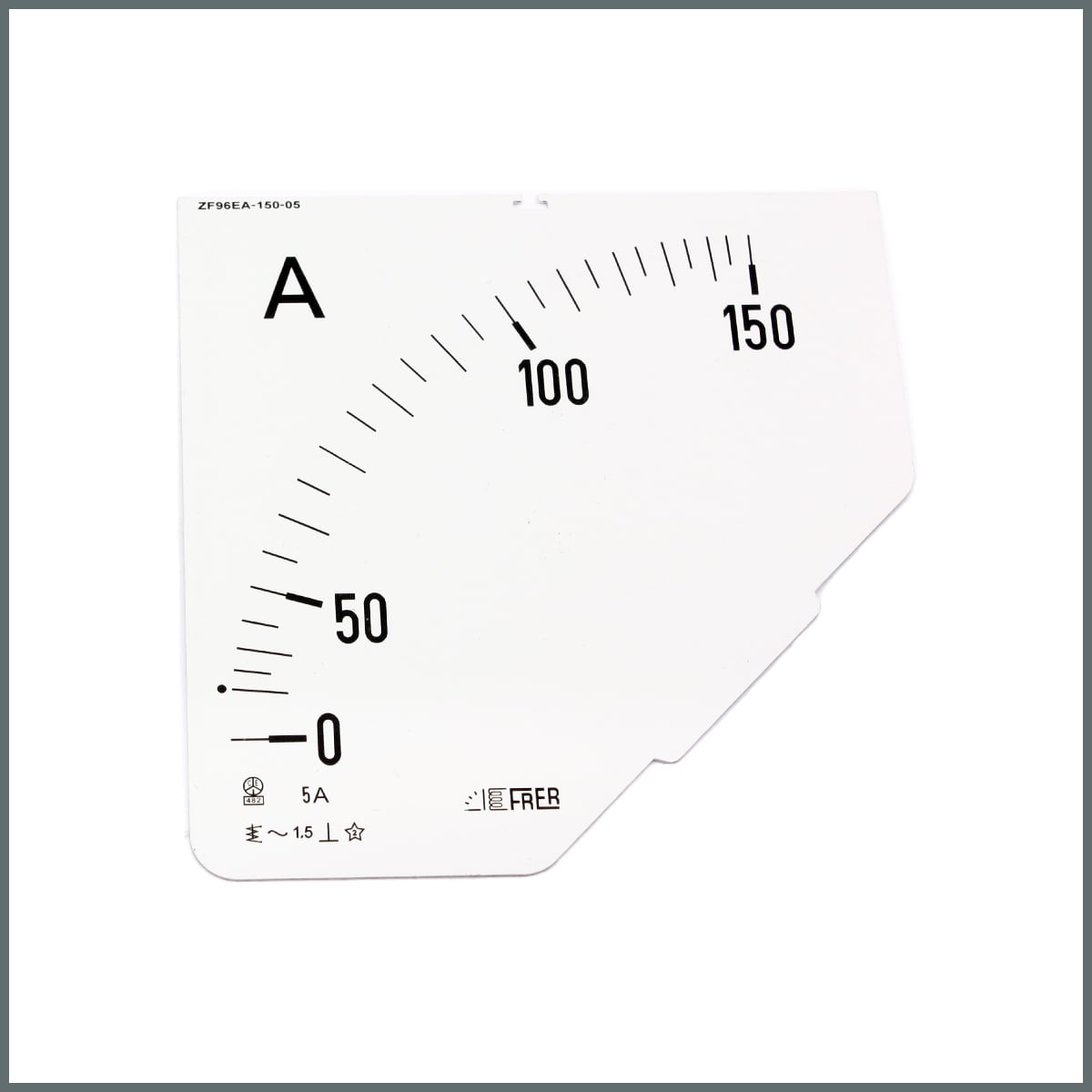 Ampermetre Ölçü Kartı (96x96 mm.) 150/5A 