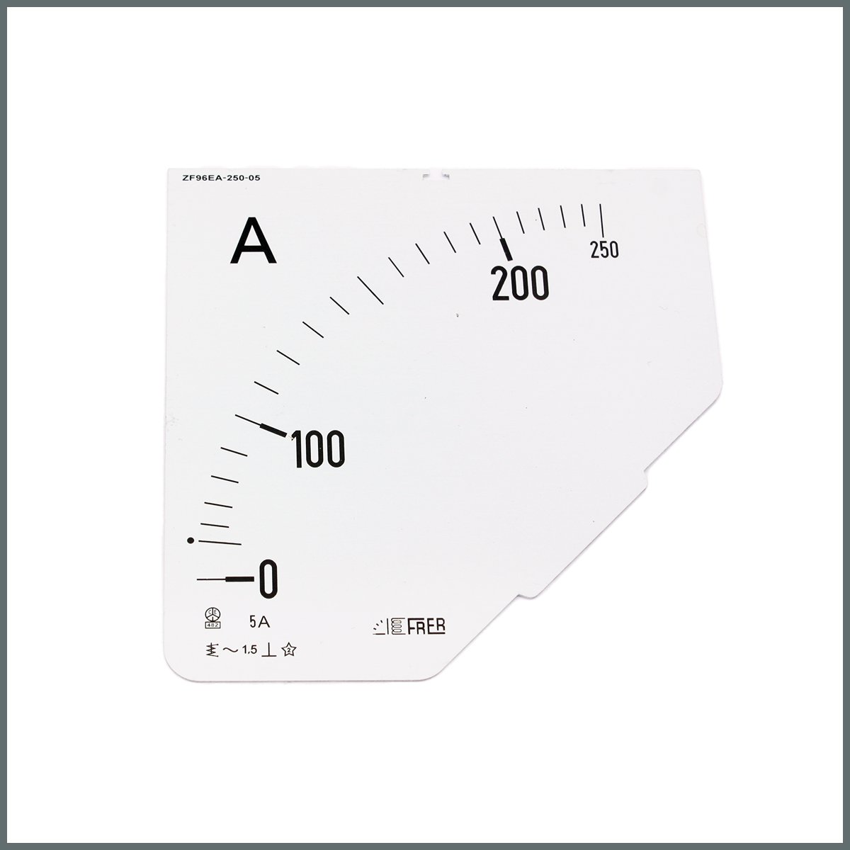 Ampermetre Ölçü Kartı (96x96 mm.) 250/5A 