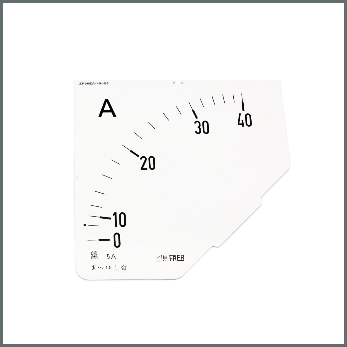 Ampermetre Ölçü Kartı (96x96 mm.) 40/5A