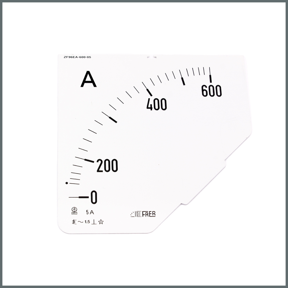 Ampermetre Ölçü Kartı (96x96 mm.) 600/5A 