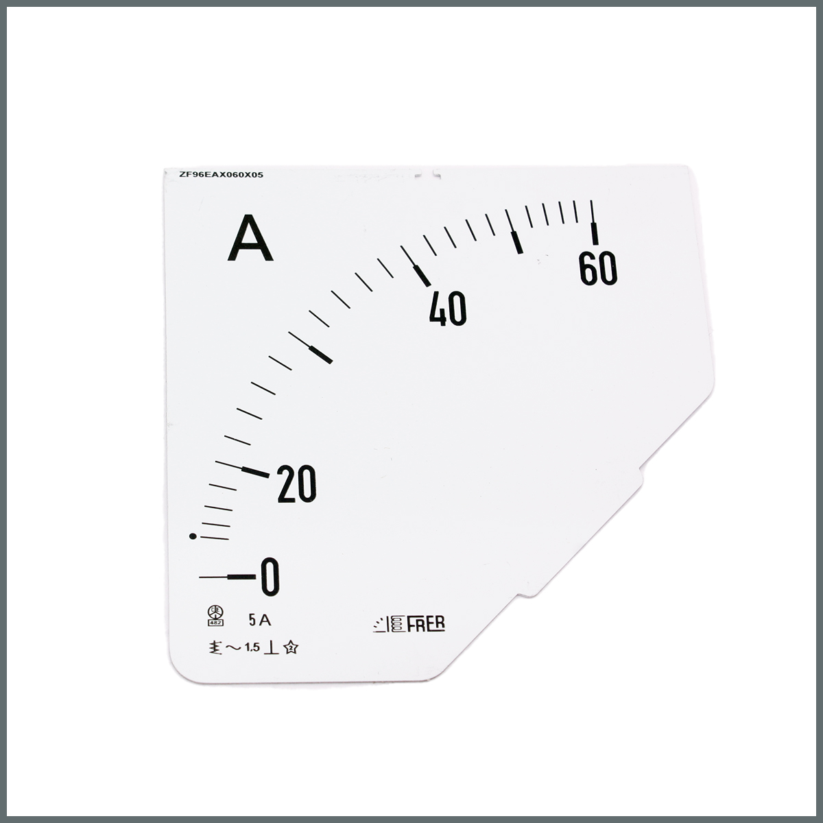 Ampermetre Ölçü Kartı (96x96 mm.) 60/5A