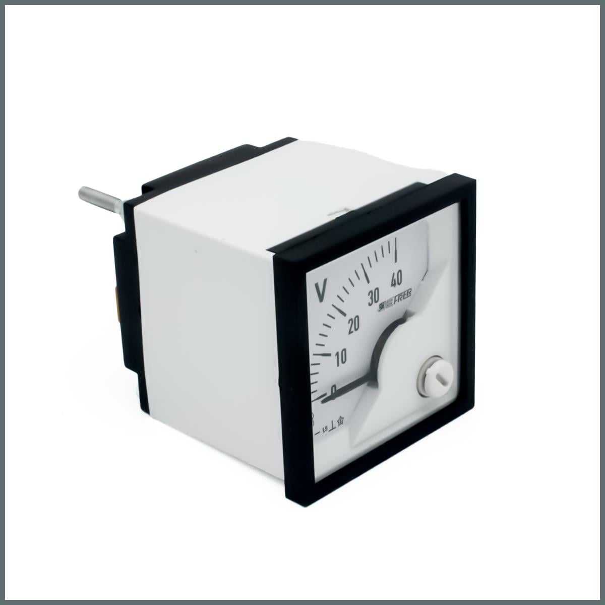 Direkt girişli 90° DC voltmetre 48x48 mm Skala 40V