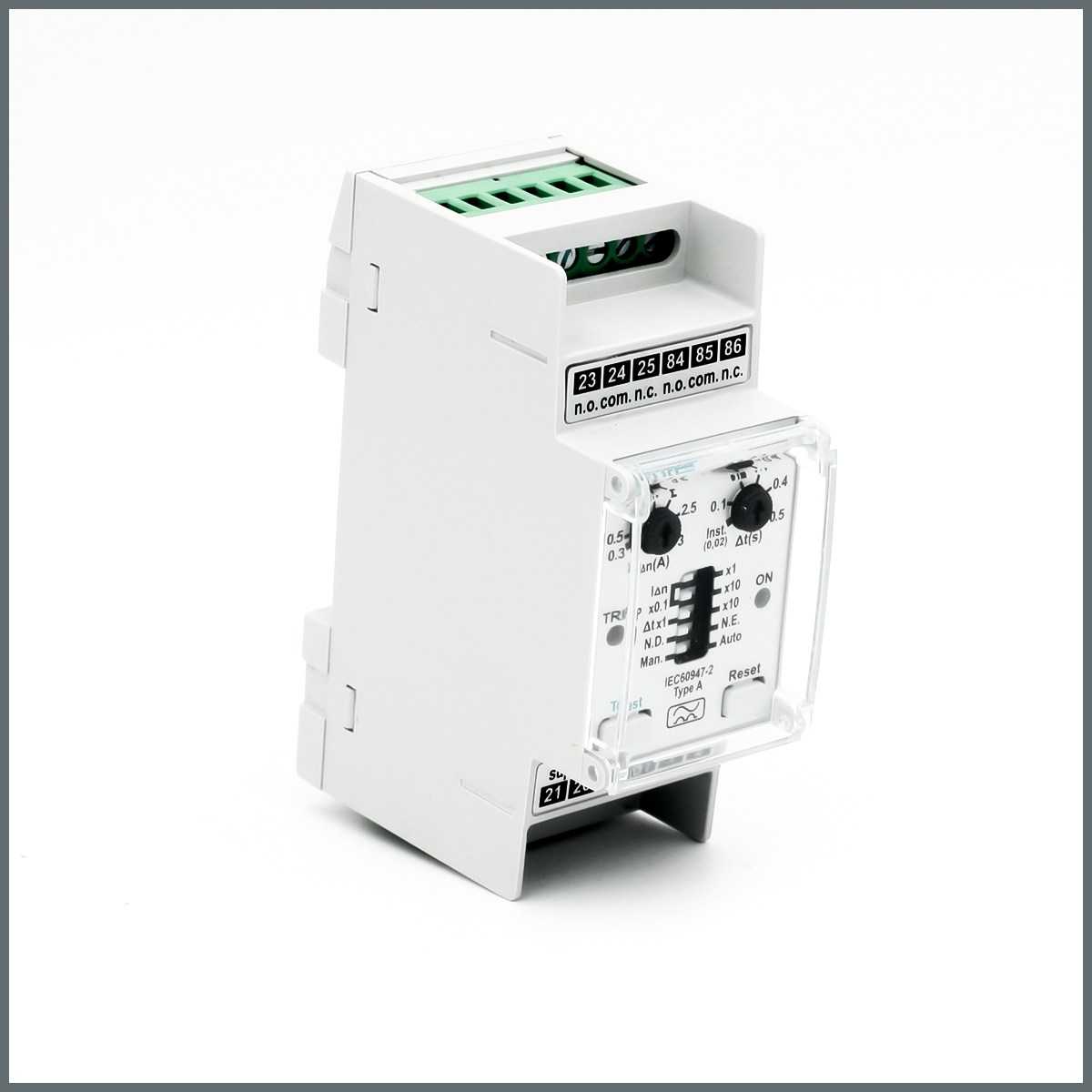 Frer AC,A Tipi Kaçak Akım Rölesi M-RCD, Rst, 20-260Vac/dc 30mA-30A, 2Modül