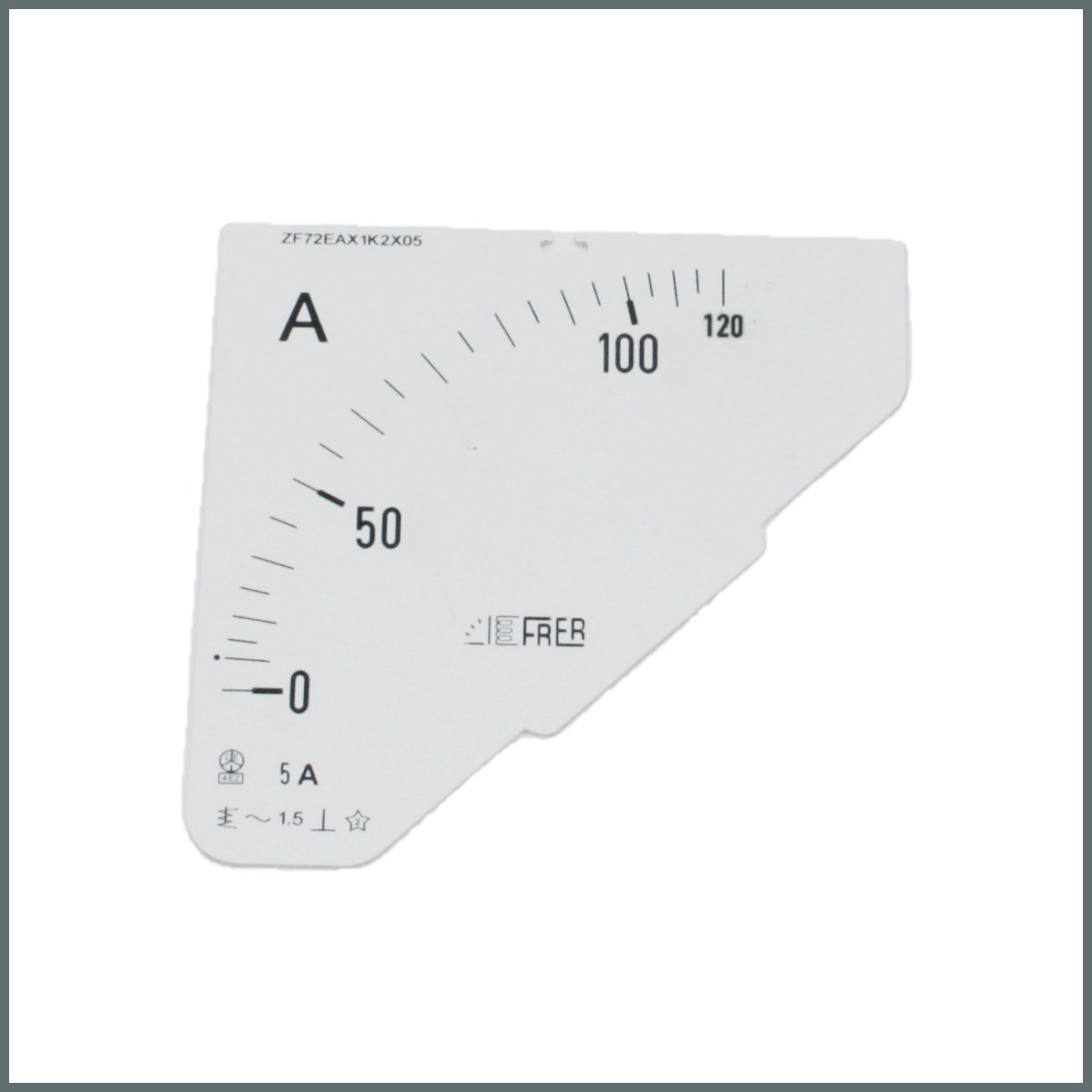 Frer Ampermetre Ölçü Kartı (72x72 mm) 120/5A 