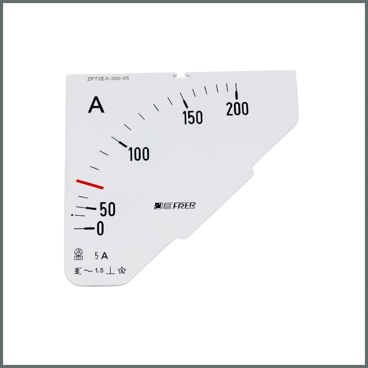 Frer Ampermetre Ölçü Kartı (72x72 mm.) 200/5A 
