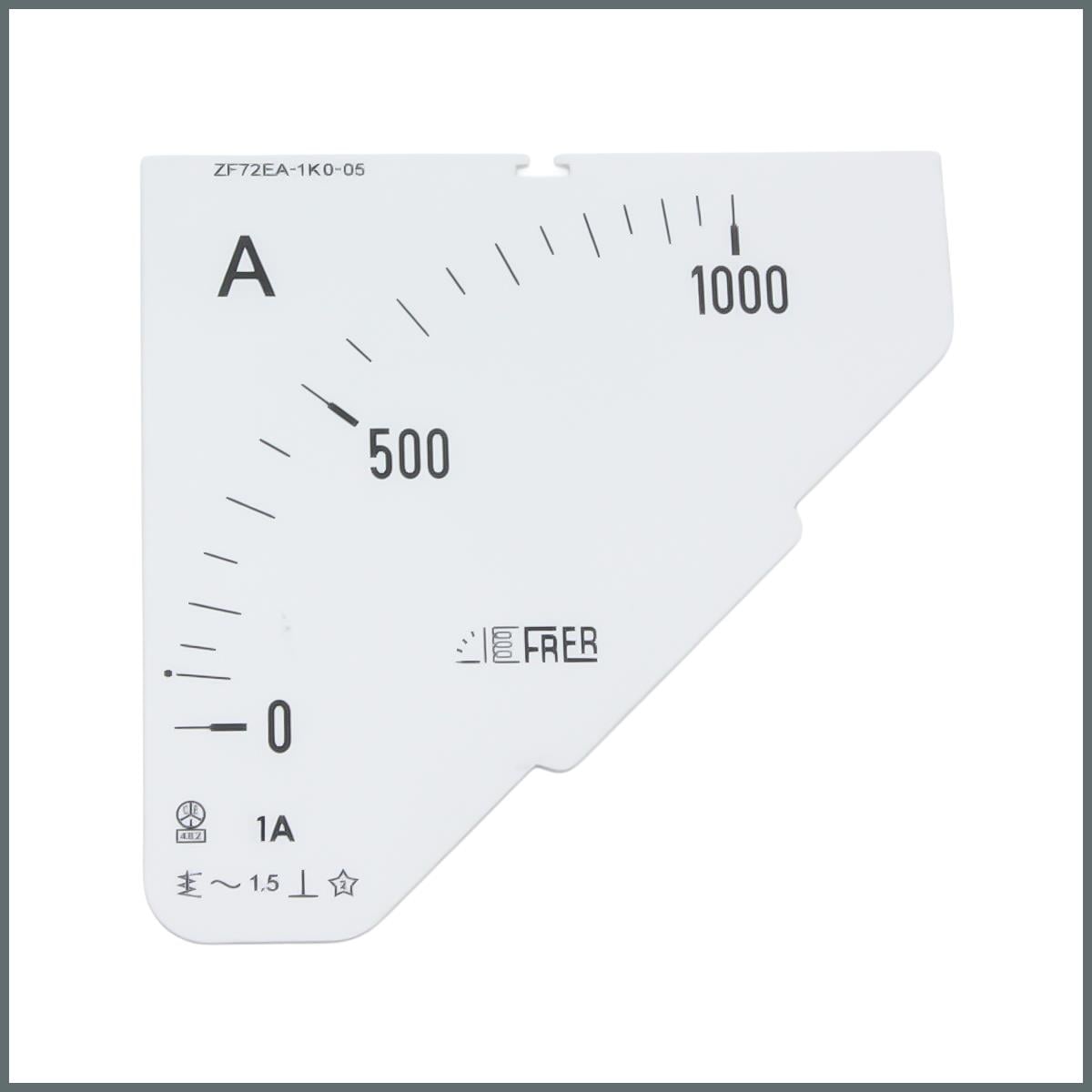 Frer Ampermetre Skalası AC 1000/1A (72x72mm.) 90°