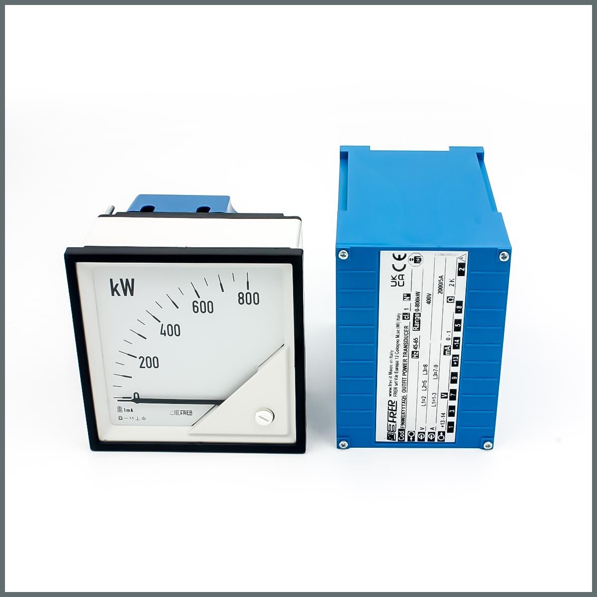 Frer Analog Wattmetre Trifaze 3 Telli 0-800kW Dengesiz Yük Giriş:380÷440 V - 2000/5 A 96x96