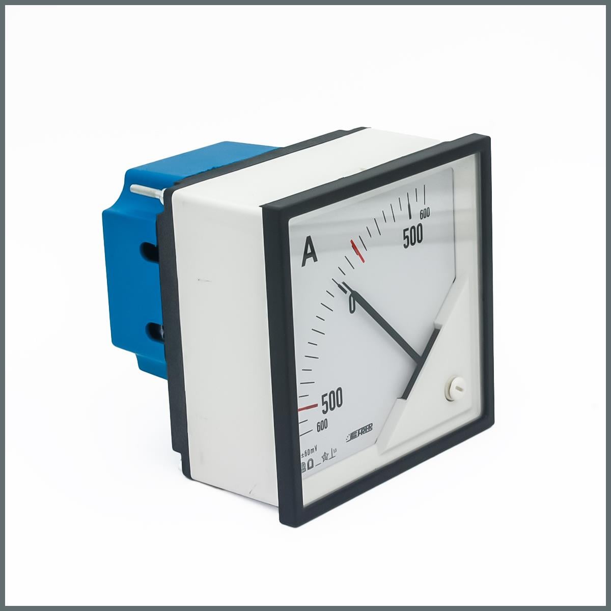 Frer DC Analog Ampermetre 600/60mV Şönt Direnç Girişli 96x96 90° + 2 Adet Kırmızı Gösterge