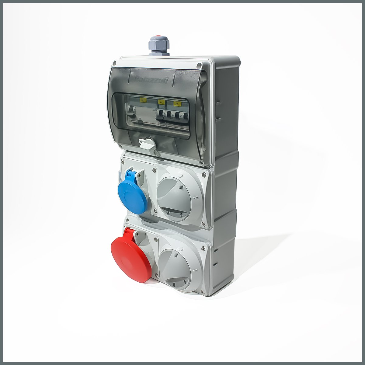 IP44 Kombinasyon Panosu  1 ad. 3x16A, 1ad. 5x32A Kilitli Priz