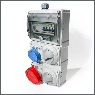 pine　2台 Palazzoli IP55 Şeffaf Kombinasyon Panosu 3x16A, 5x32A KPriz