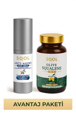 2'li  SQOL SETİ-  Gıda Takviyesi 1000mg + GECE SERUMU  30ml