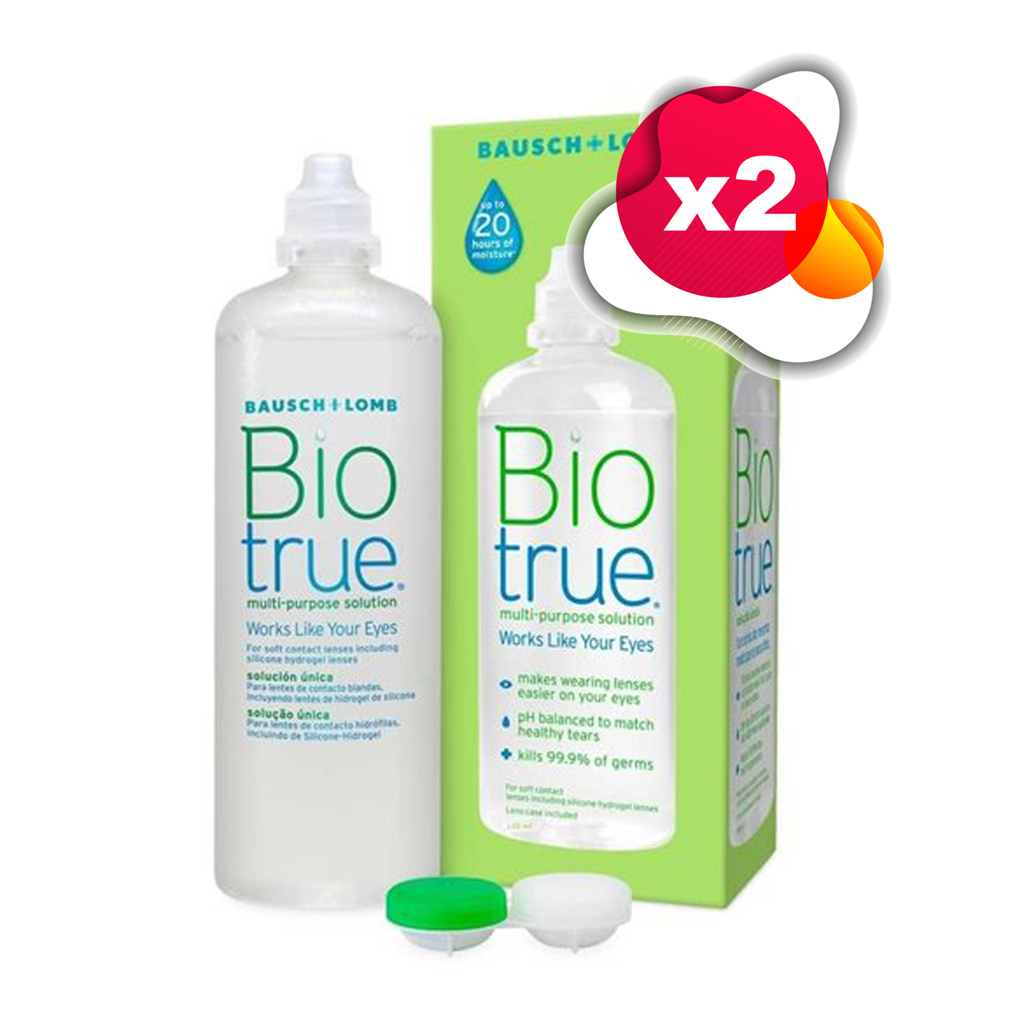 Bausch & Lomb BioTrue 120 ML Kontakt Lens Solüsyonu x2
