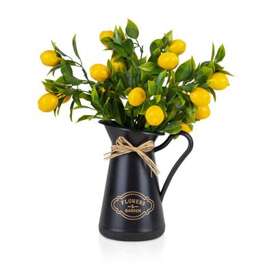 Italyan Style Flowers Garden Saksıda Limon Demet Yapay Bitki