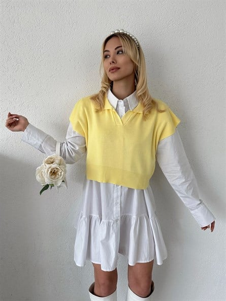 Polo Yaka Triko Sarı