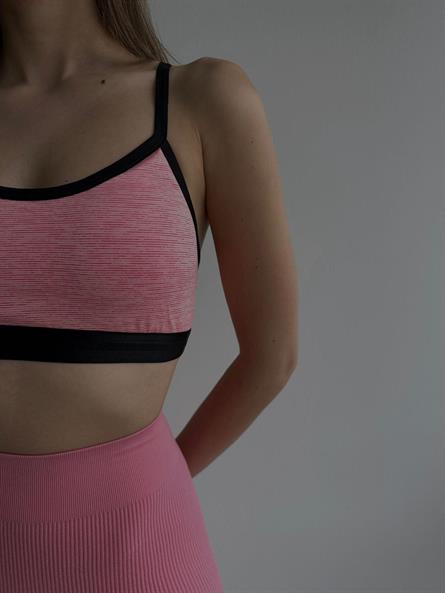 Back cross -supported sports bustier pink