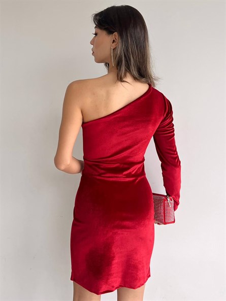 Topshop red velvet dress store