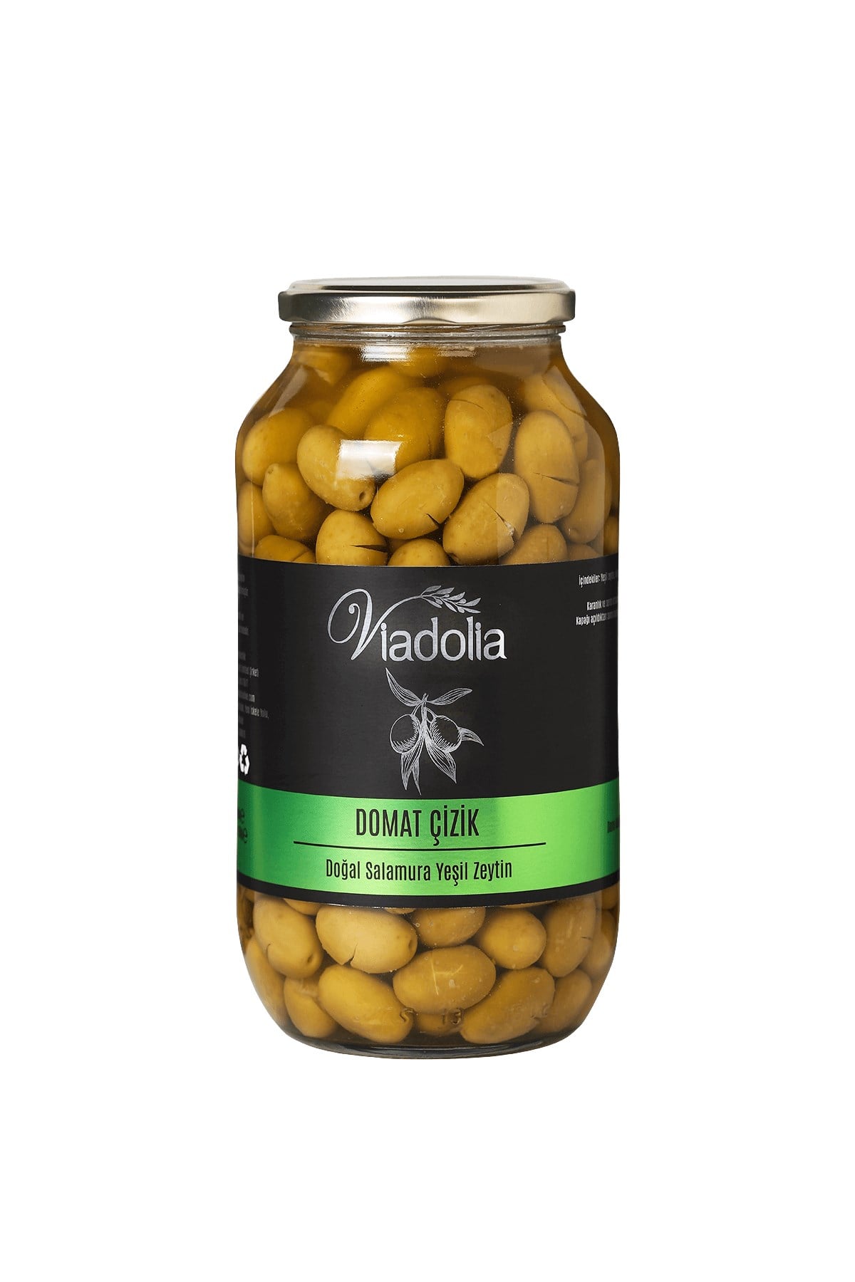 Domat Çizik Yeşil Zeytin Doğal Salamura 950 gr