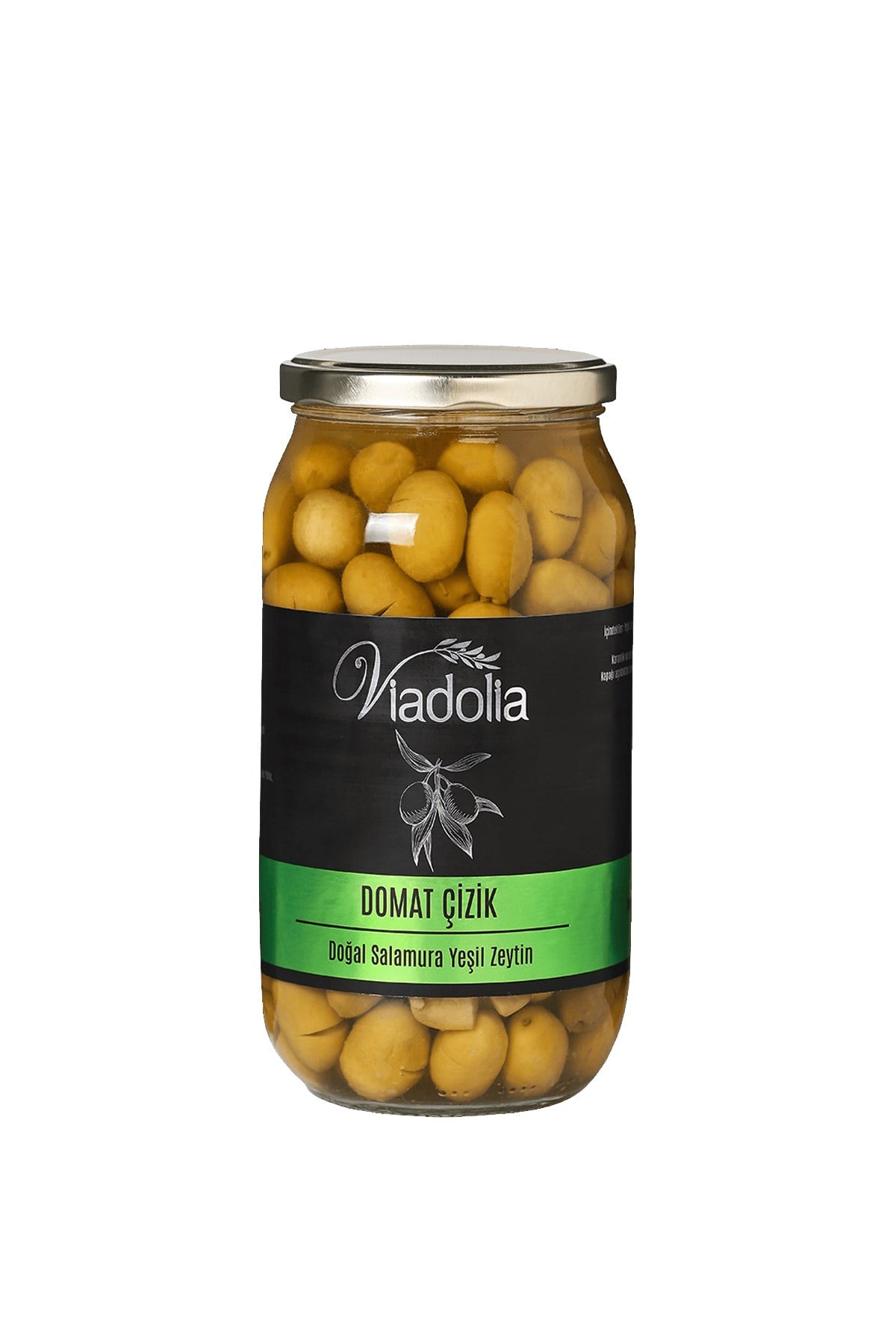 Viadolia Domat Çizik Yeşil Zeytin Doğal Salamura 650 gr