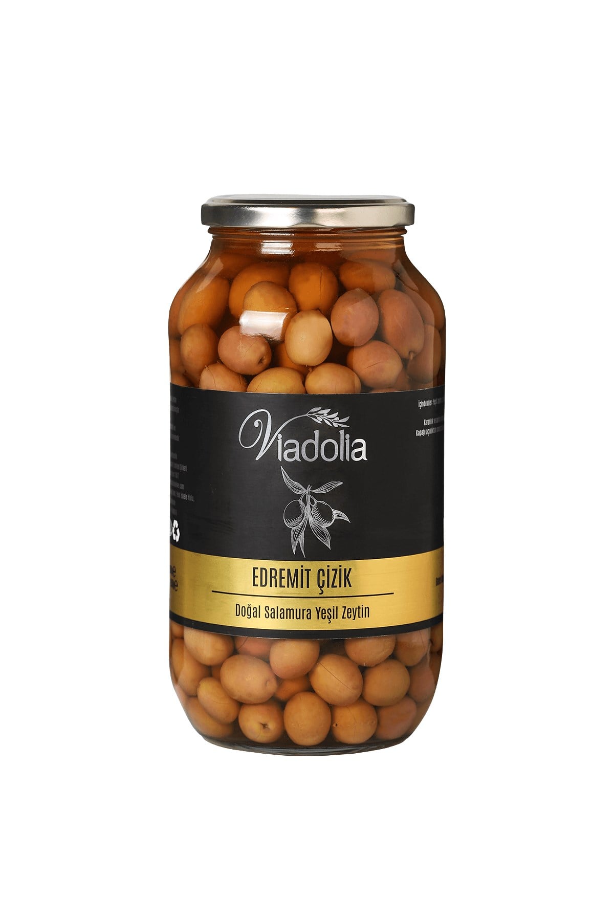 Viadolia Edremit Çizik Yeşil Zeytin Doğal Salamura 950 gr