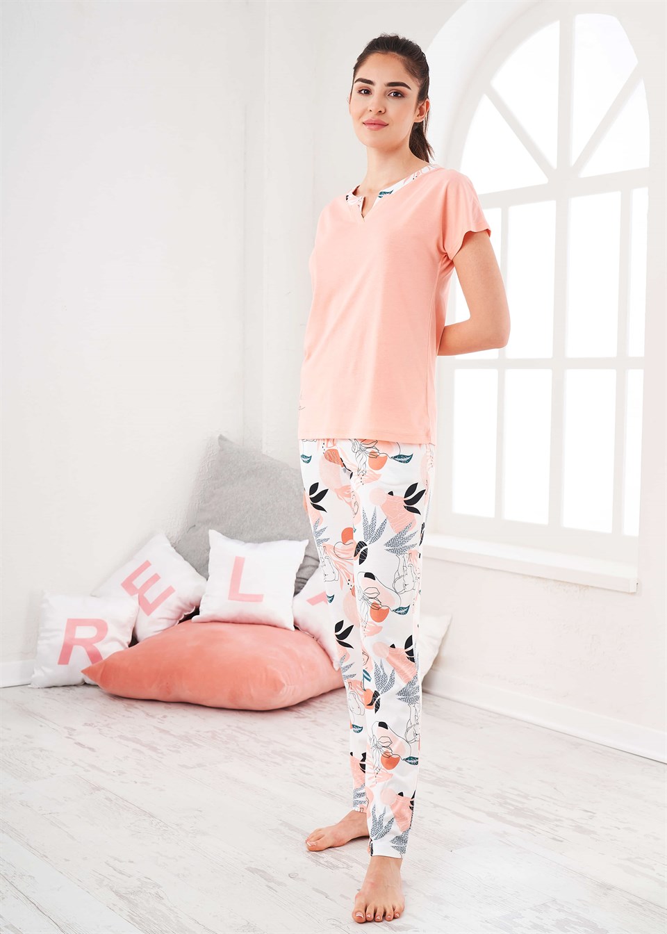 Kadın Penye Pijama Takımı - 10127 | Relax Mode