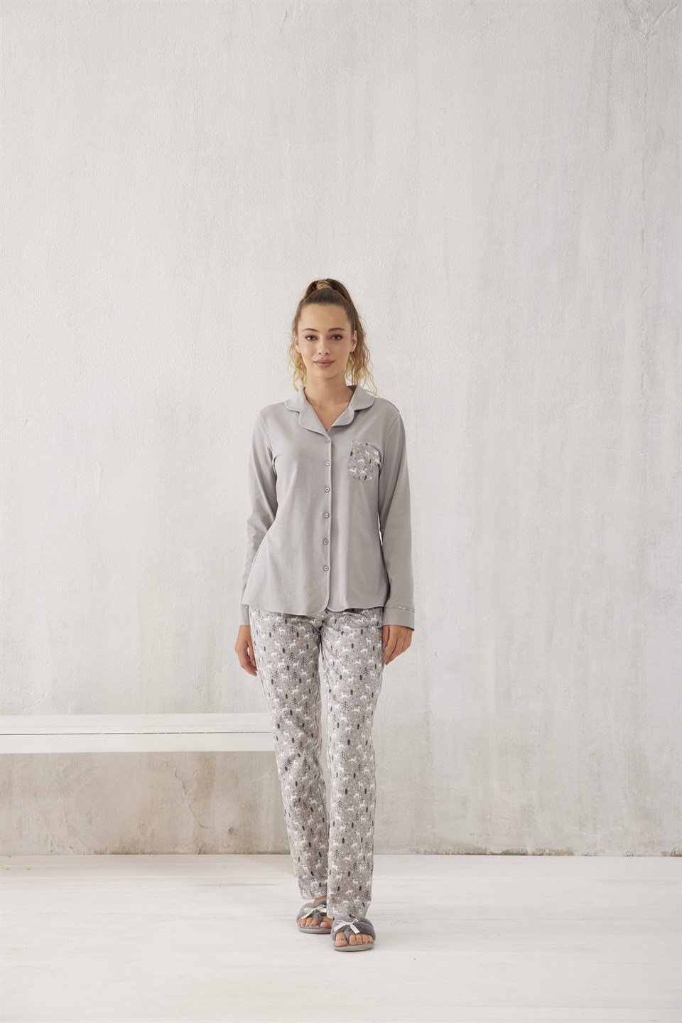 Kadın Penye Pijama Takımı - 10478 | Relax Mode