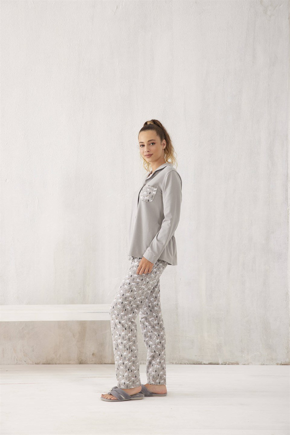 Kadın Penye Pijama Takımı - 10478 | Relax Mode