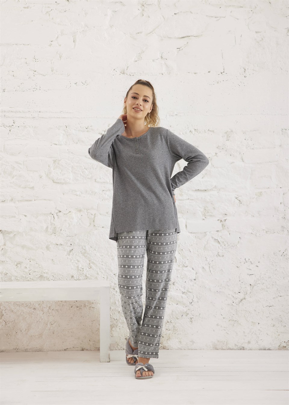 Kadın Termalı Pijama Takımı - 10463 | Relax Mode