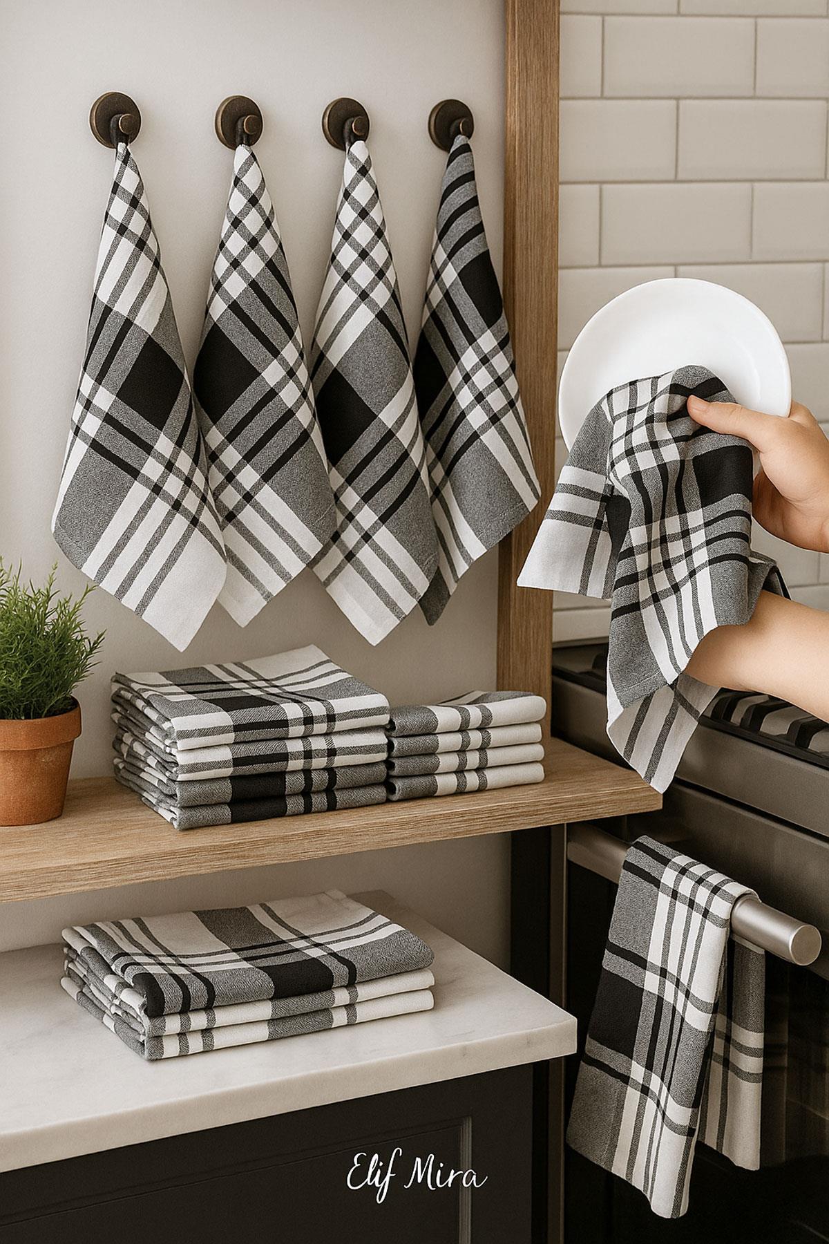 10 lu Lüks Mutfak Kurulama Bezi Seti 45x65 Cm Table Linen