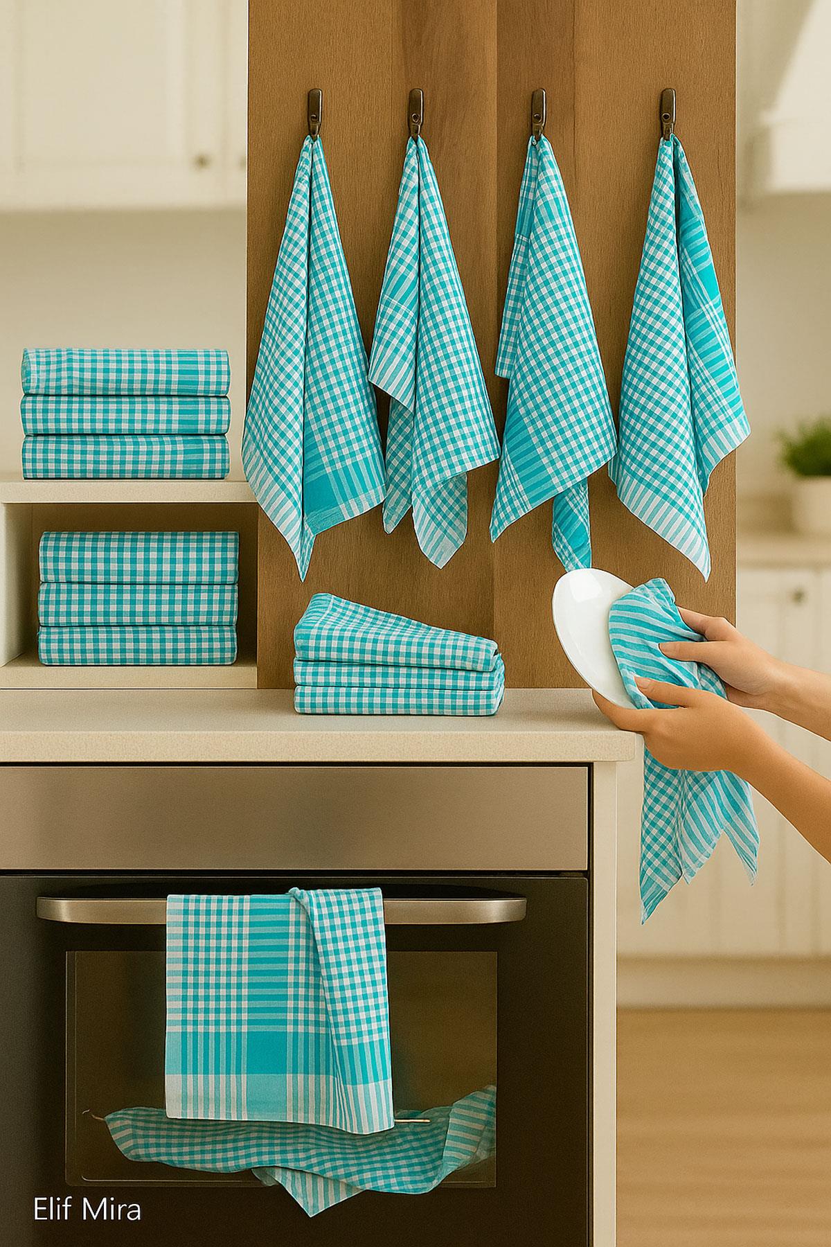 10 lu Lüks Mutfak Kurulama Bezi Seti 45x65 Cm Table Linen