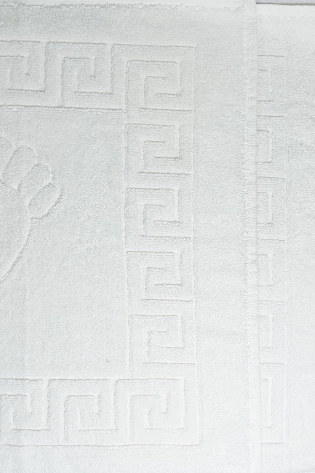 10 lu Otel Ayak Havlusu Bukle Ayak İzli 50x70 Cm Beyaz 16/2 Avs 250 Gr