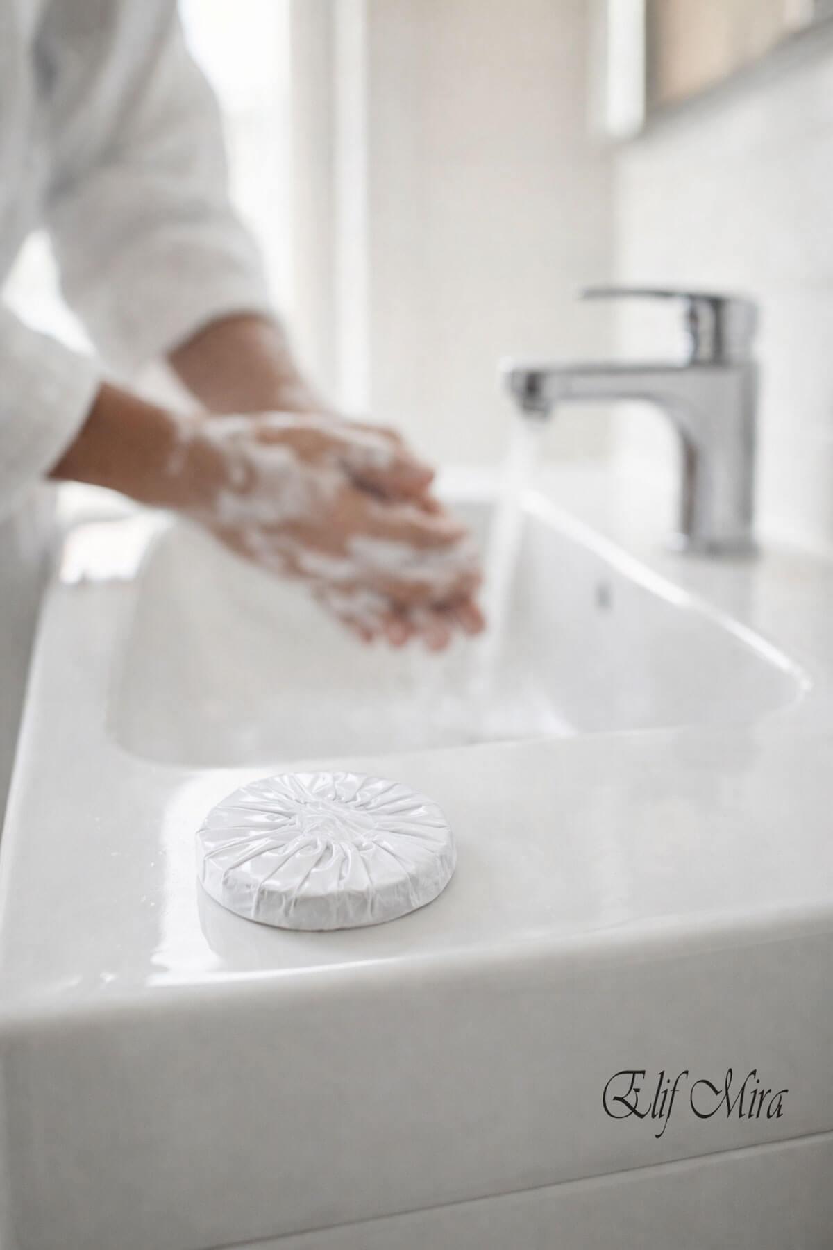 100 Adet 15 gr Mini Otel Sabunu – Pile Sargılı Buklet Yuvarlak Misafir Sabunu