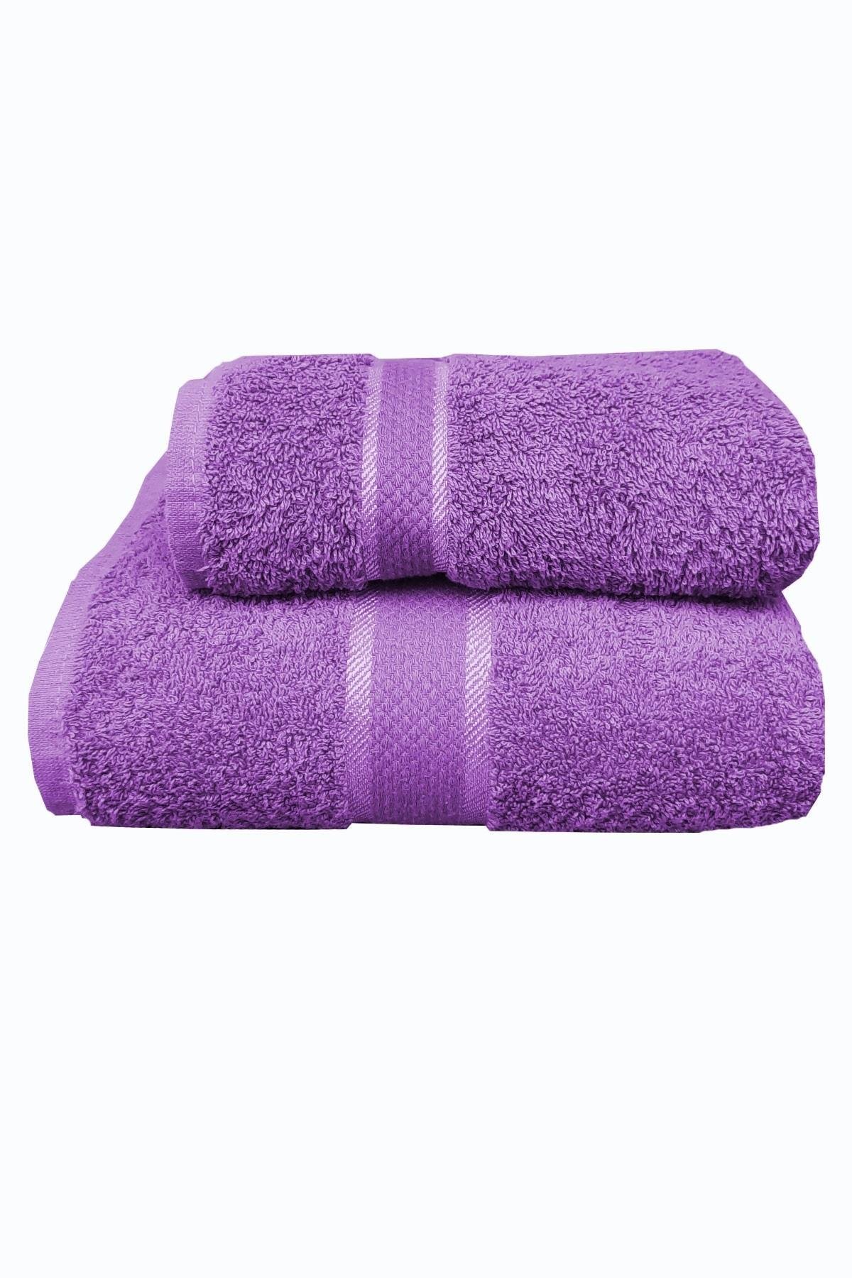 %100 Pamuk 2 Parça Kadın/Erkek Banyo Duş Hamam Havlu Seti 90x150 Cm