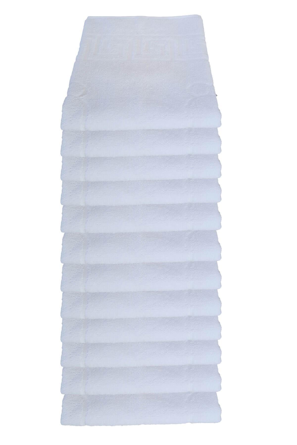 12 li Ayak İzli Banyo %100 Pamuklu Ayak Havlusu