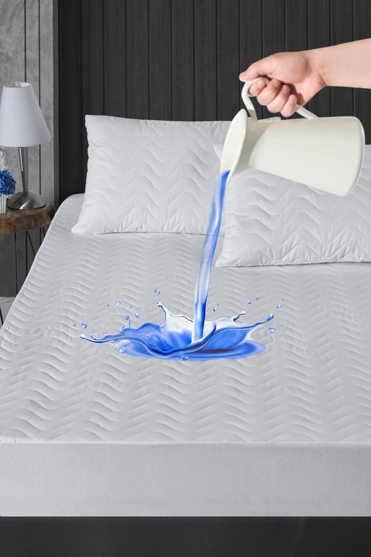 120X200 Sıvı Geçirmez Kapitoneli Tek Kişilik Alez Fitted Pamuklu