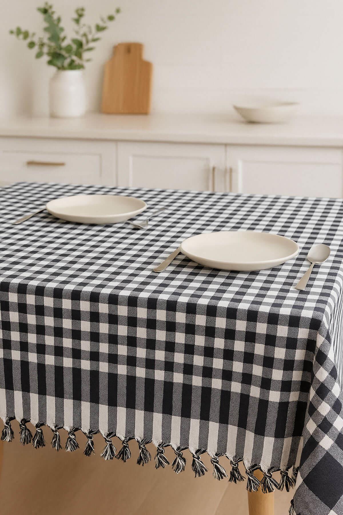 170x170 Pötikare Yer Sofra Bezi Piknik Masa Örtüsü Saçaklı