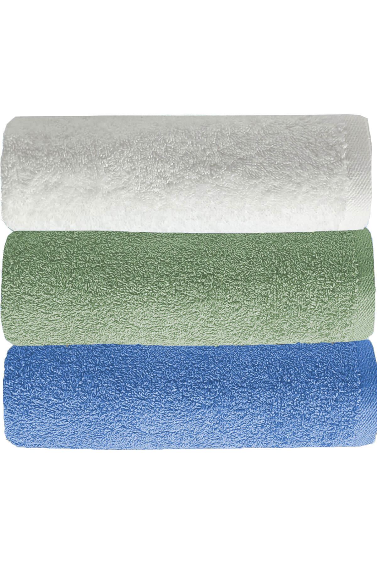 3 lü Renkli El Yüz Havlu Seti %100 Pamuklu Natural Harmony