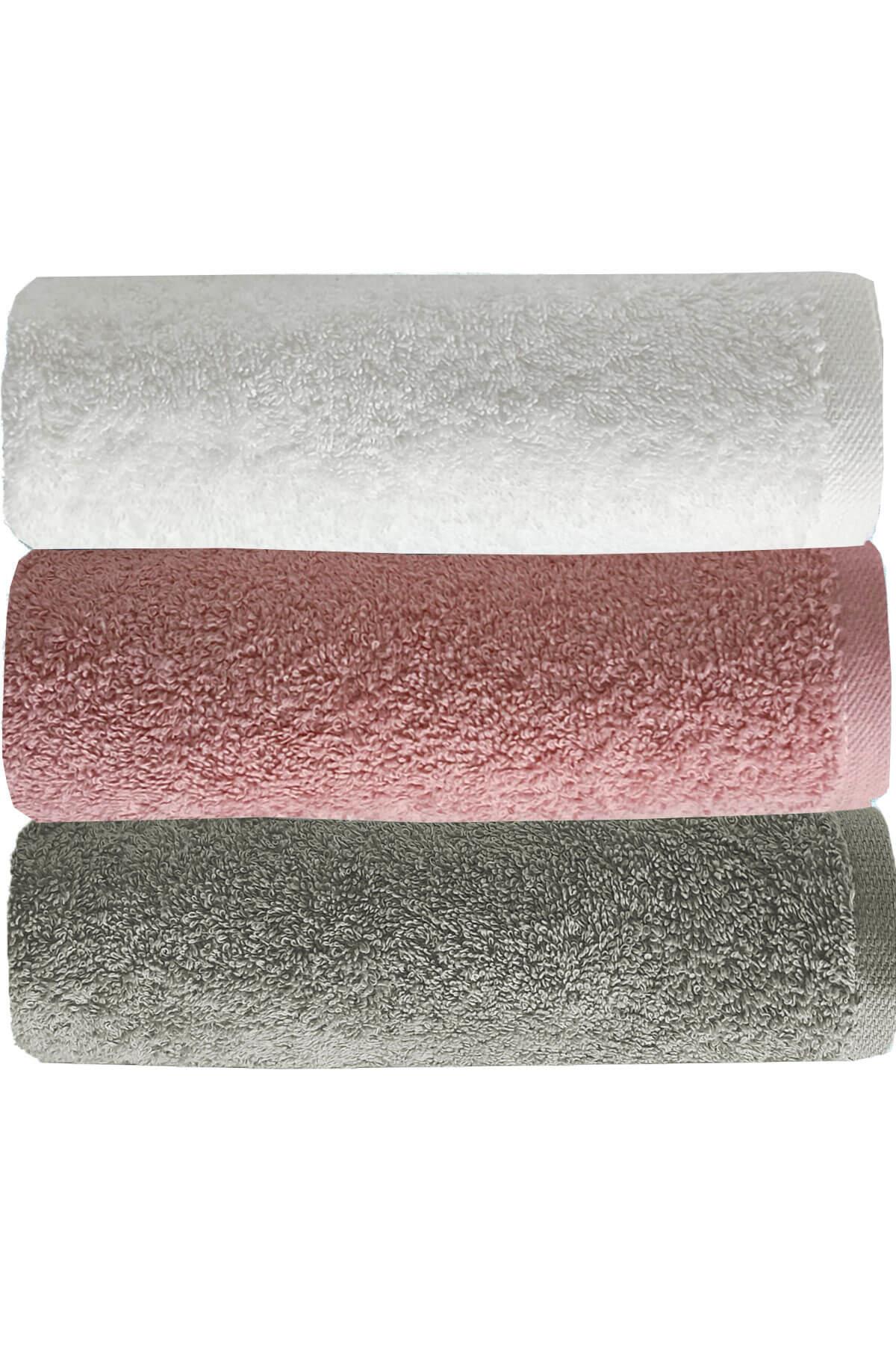 3 lü Renkli El Yüz Havlu Seti %100 Pamuklu Natural Harmony