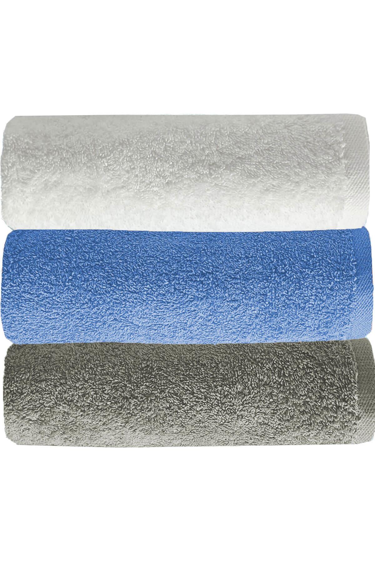 3 lü Renkli El Yüz Havlu Seti %100 Pamuklu Natural Harmony