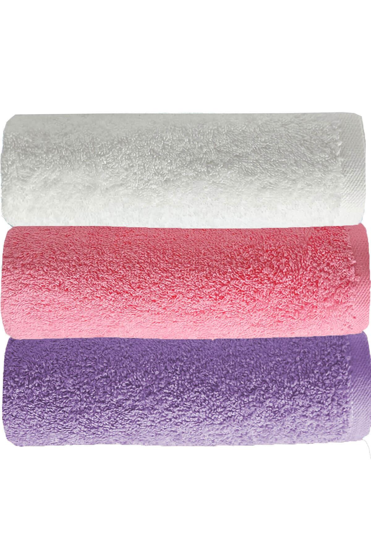 3 lü Renkli El Yüz Havlu Seti %100 Pamuklu Natural Harmony