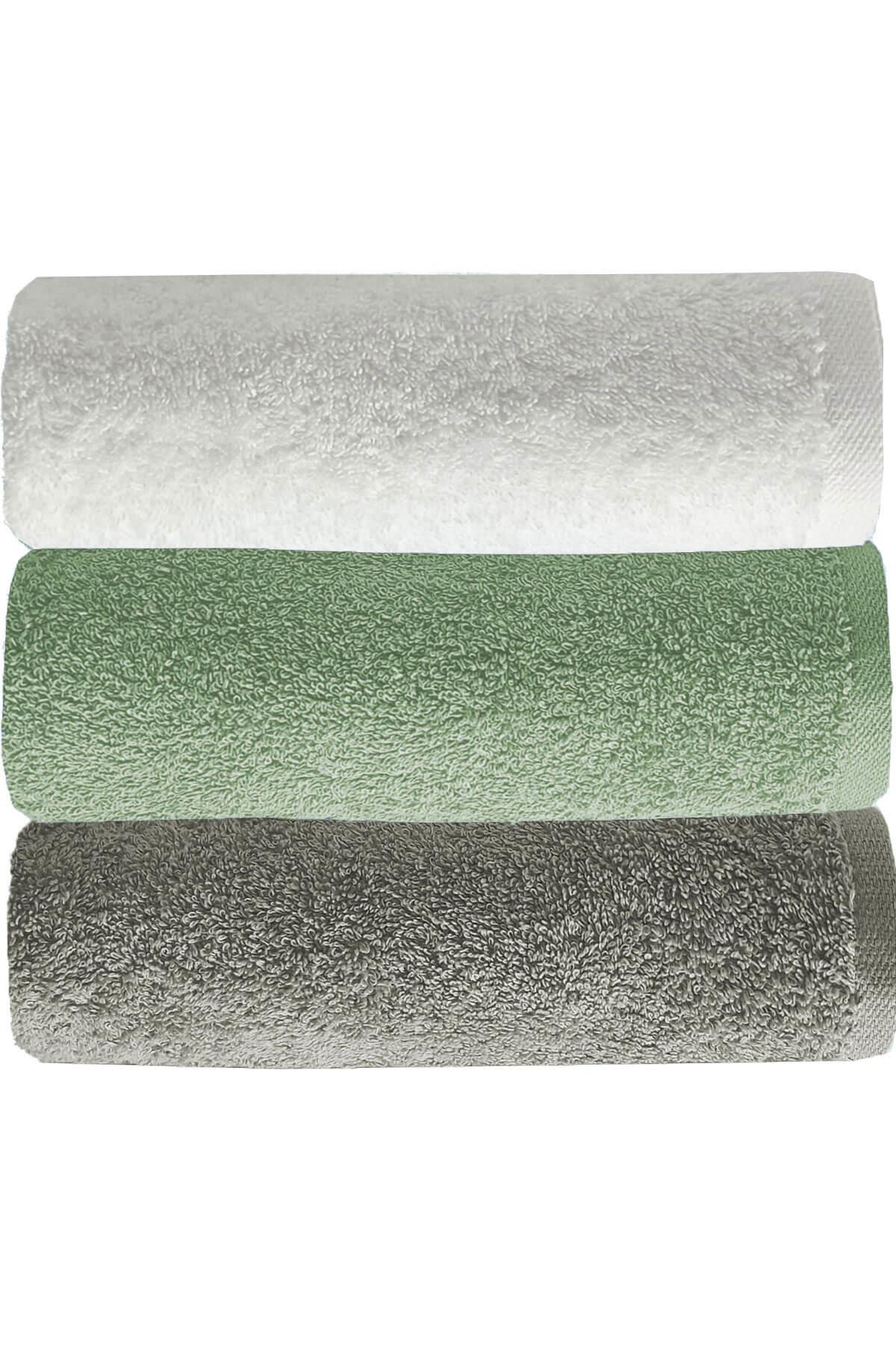 3 lü Renkli El Yüz Havlu Seti %100 Pamuklu Natural Harmony