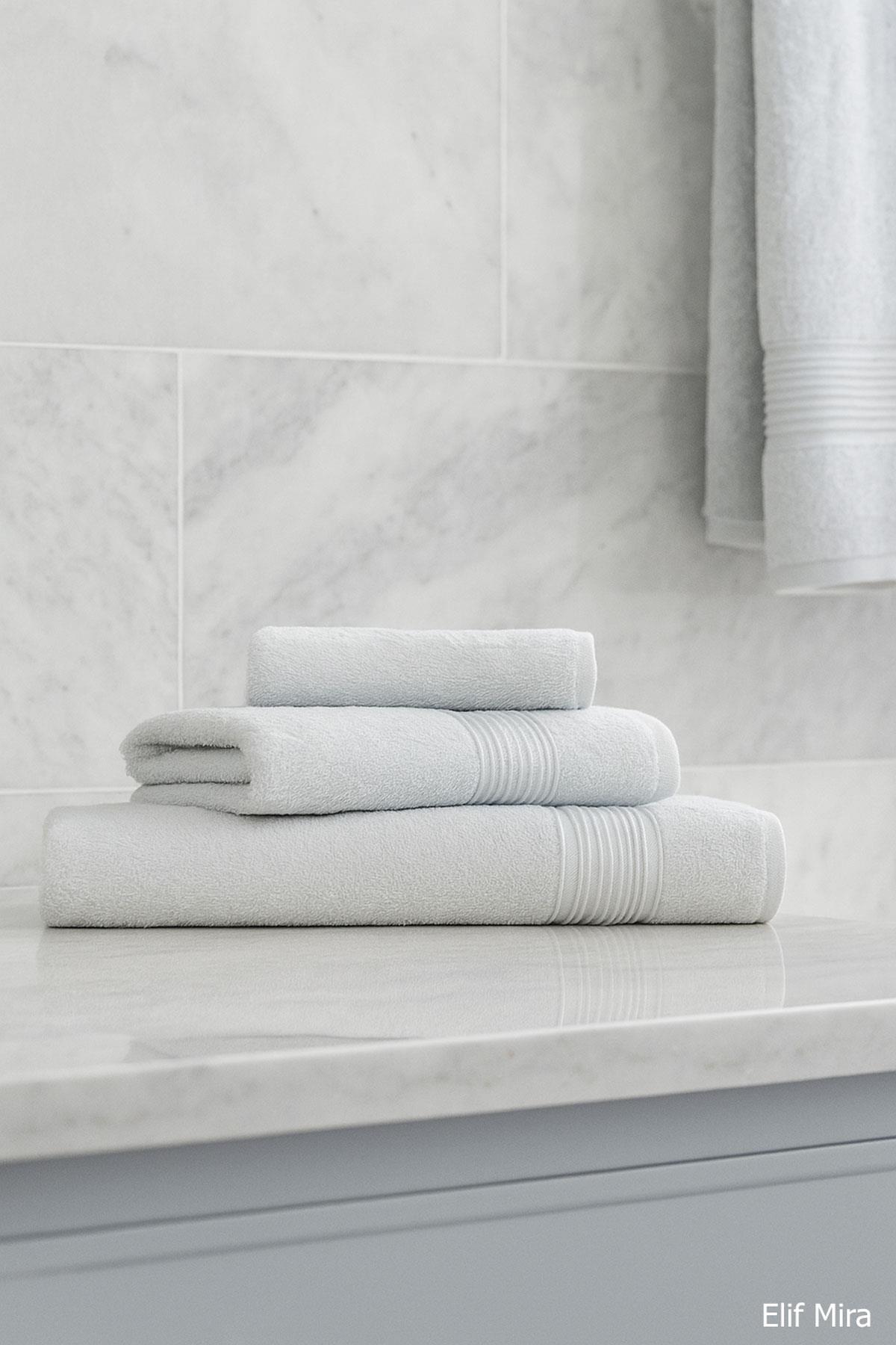 3 Parça Ekonomik Banyo Havlu Seti % 100 Pamuklu Basic