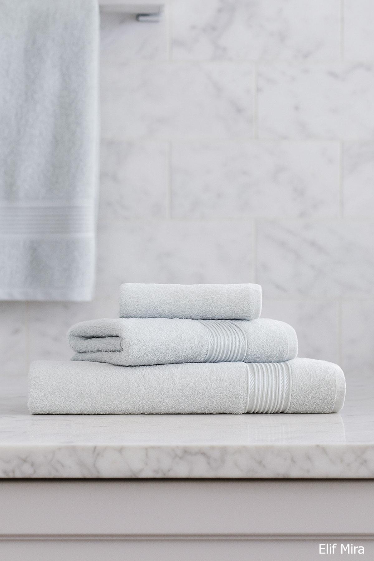 3 Parça Ekonomik Banyo Havlu Seti % 100 Pamuklu Basic