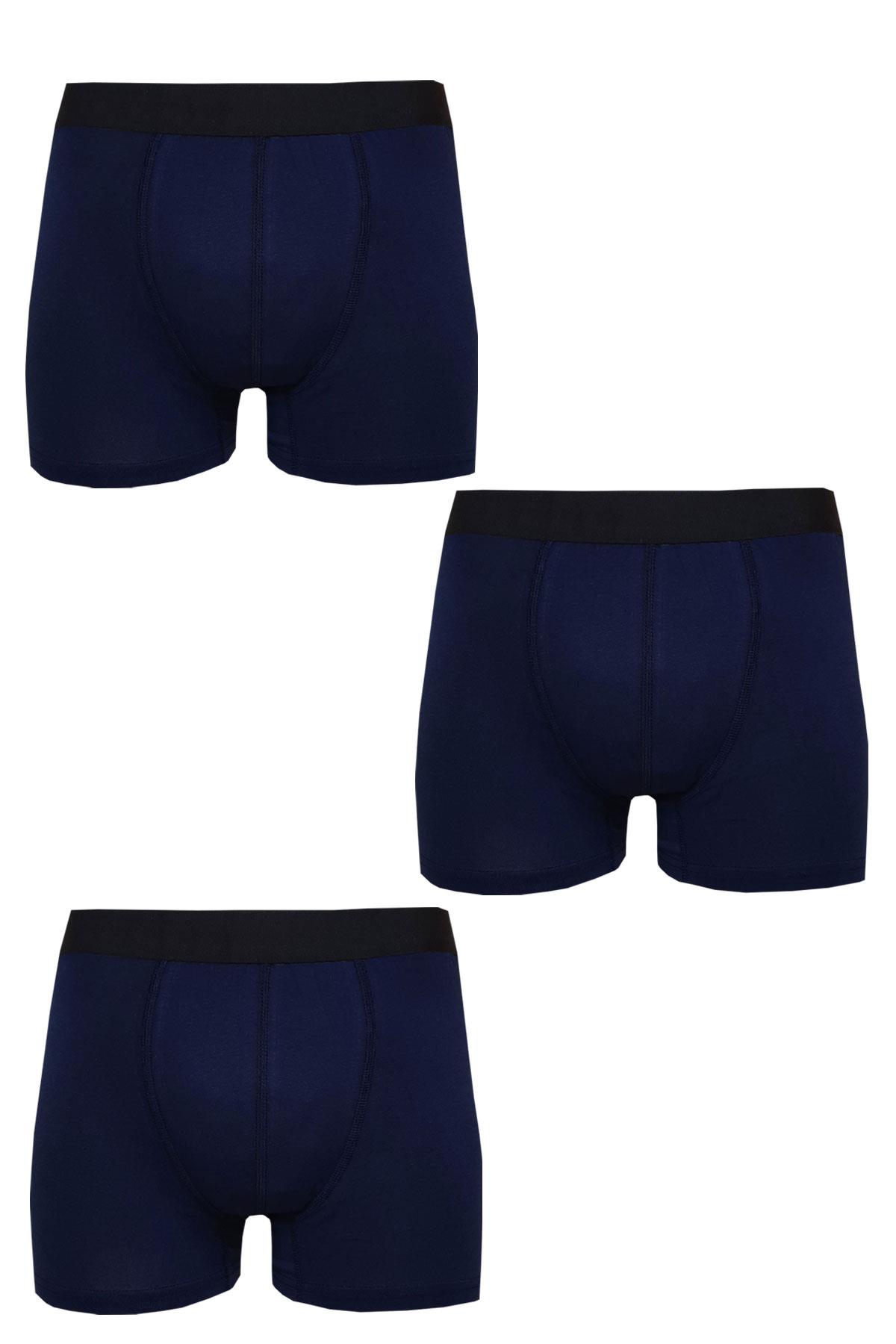 3lü Erkek Likralı Modal Boxer Düz Pamuklu Premium Kaliteli Külot