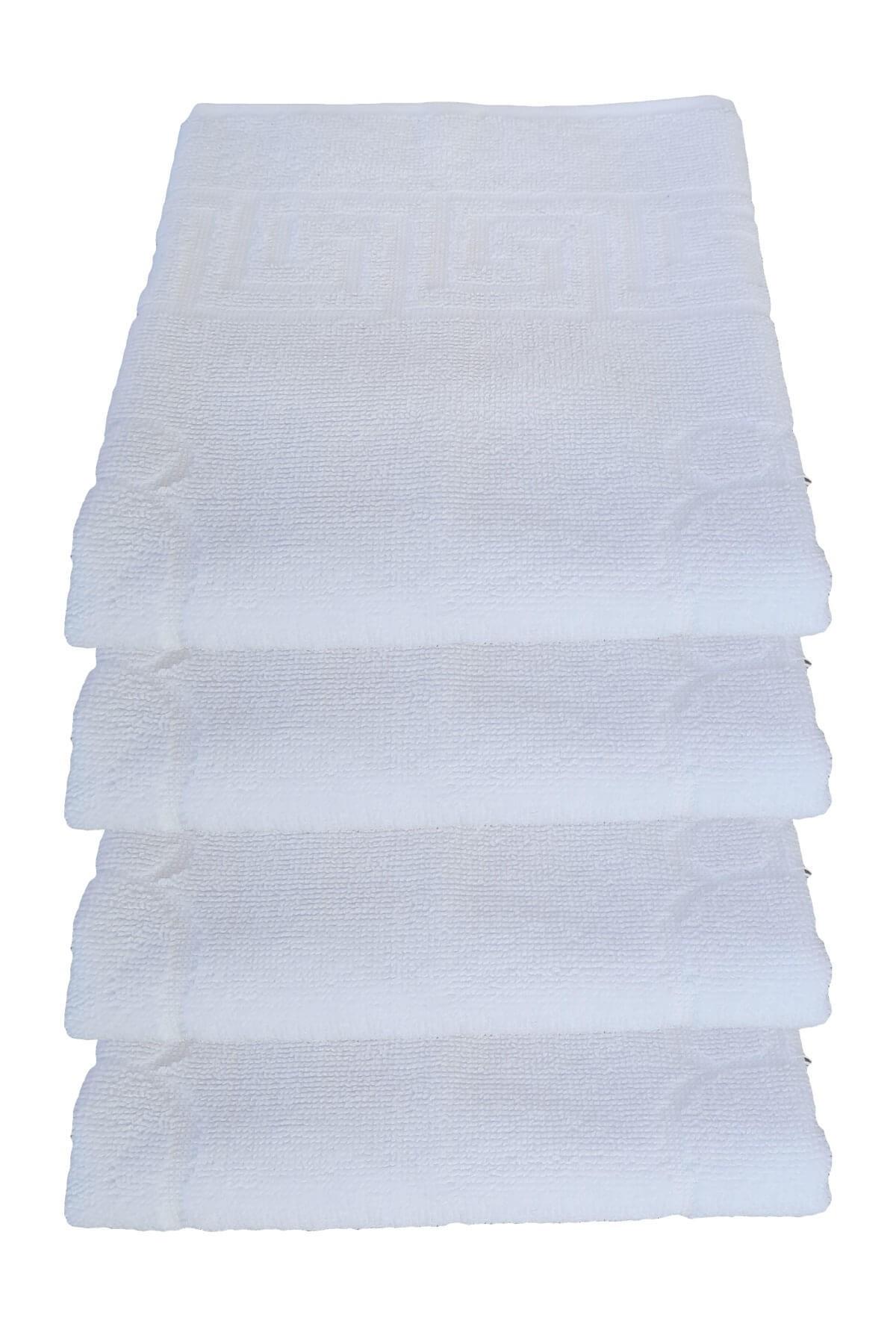 4 lü Ayak İzli Banyo Pamuklu Ayak Havlusu