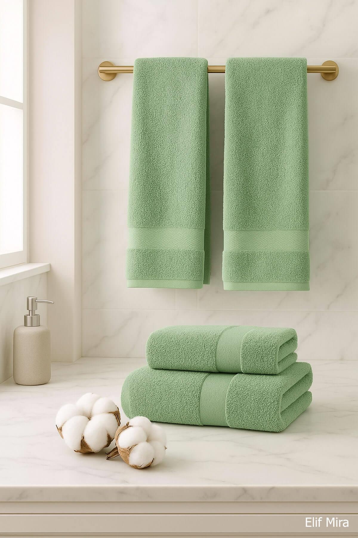 4lü Banyo Havlusu Seti %100 Pamuklu 70x140 cm Pleasure