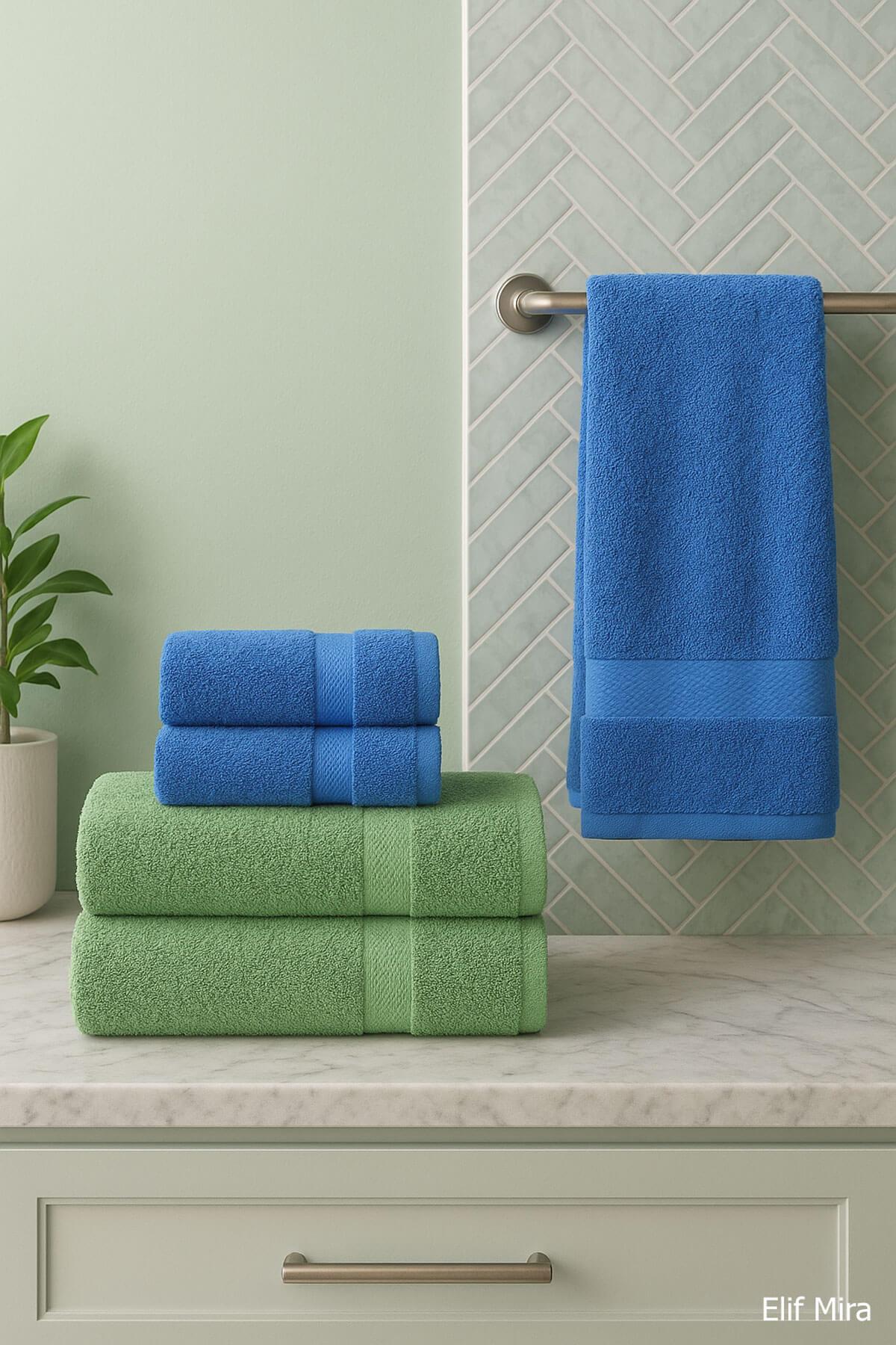 4lü Banyo Havlusu Seti %100 Pamuklu 70x140 cm Pleasure