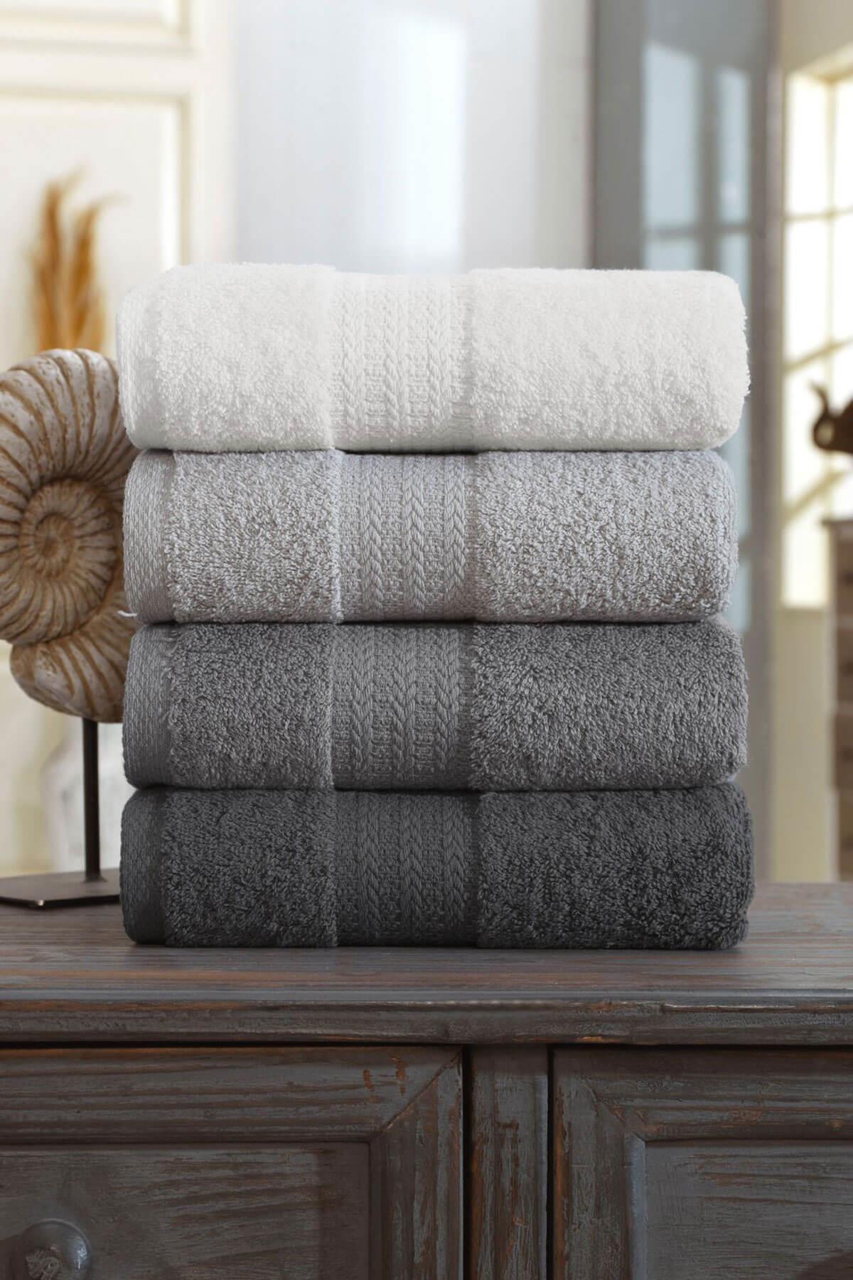 4 Lü El Yüz Havlu Seti %100 Pamuklu 50x85 Cm Rainbow