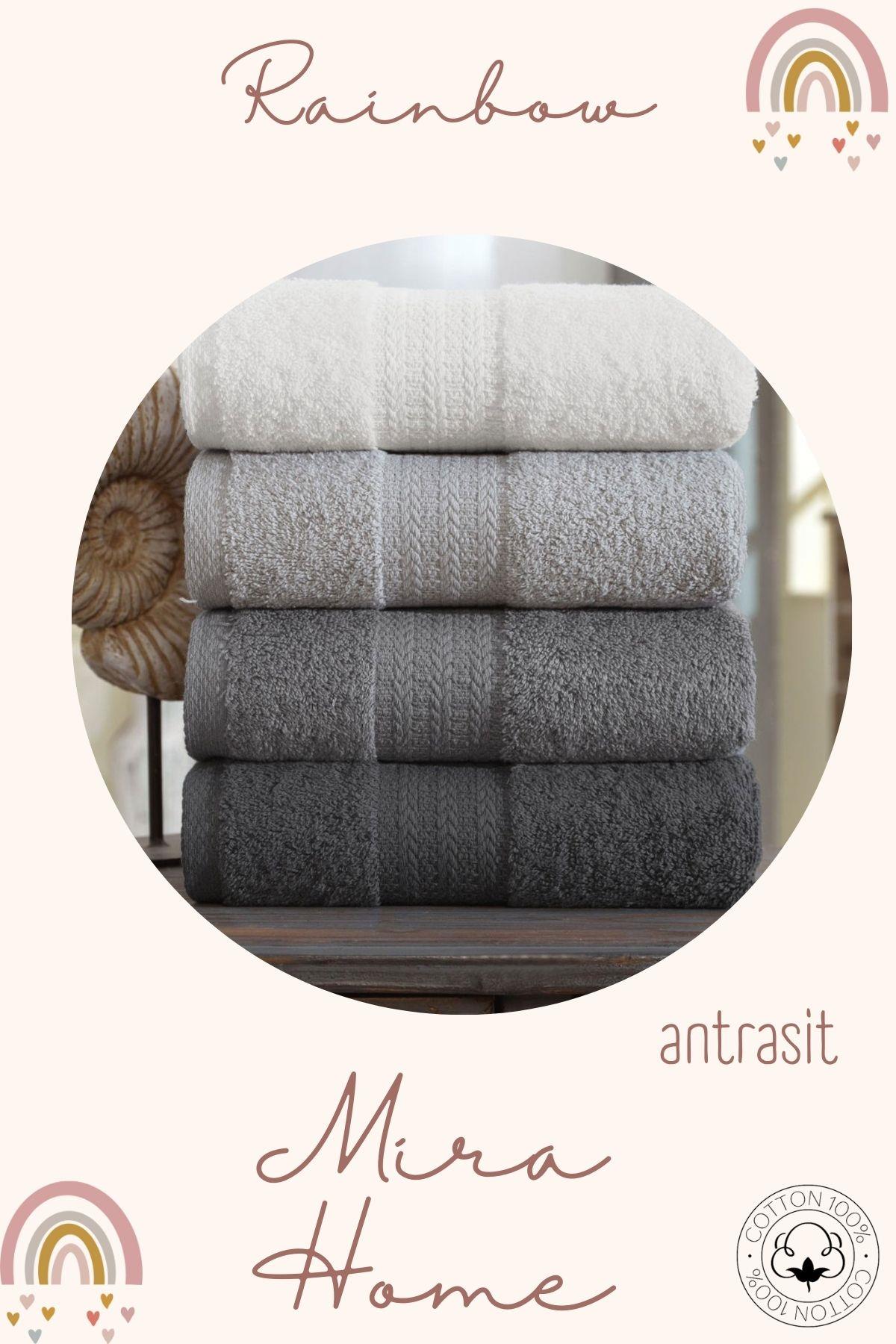 4 Lü El Yüz Havlu Seti %100 Pamuklu 50x85 Cm Rainbow