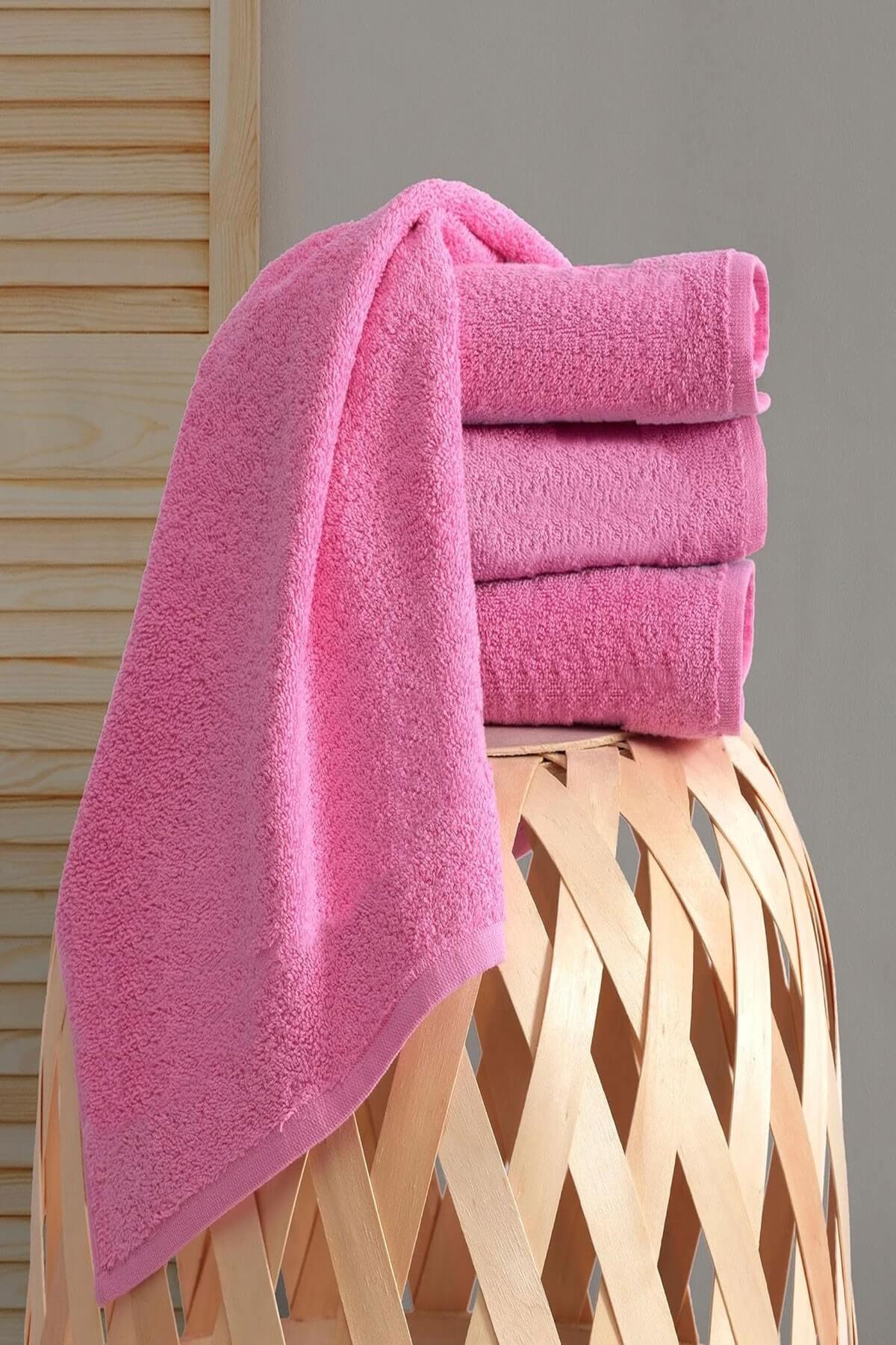 4 lü El Yüz Havlu Takımı Pamuklu Desensiz Düz Renk Havlu Seti 50x90 Cm