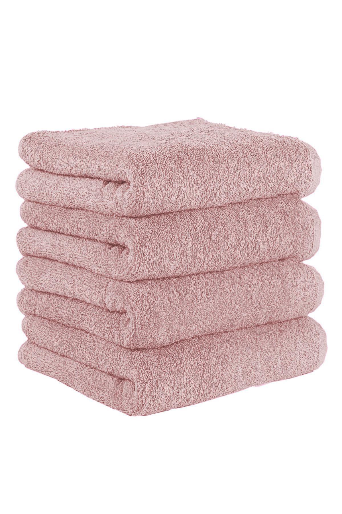 4 lü El Yüz Havlu Takımı Pamuklu Desensiz Düz Renk Havlu Seti 50x90 Cm